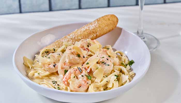 Shrimp Alfredo from Pope's Pizza for $10 on Mondays